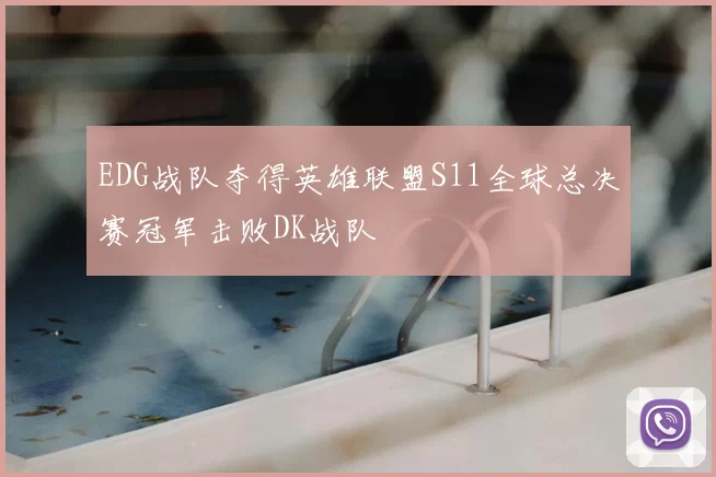 EDG战队夺得英雄联盟S11全球总决赛冠军击败DK战队